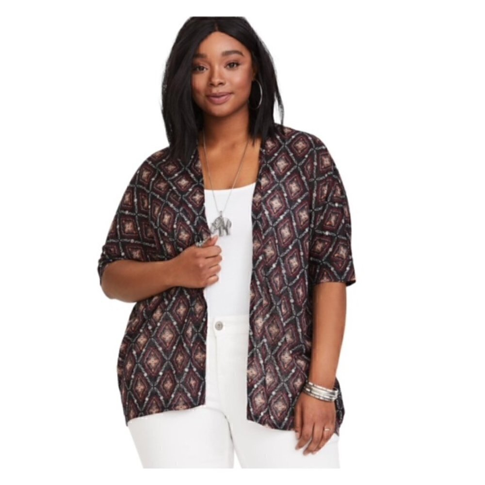 TORRID Short Sleeve Open Front Cardigan - Size 2X